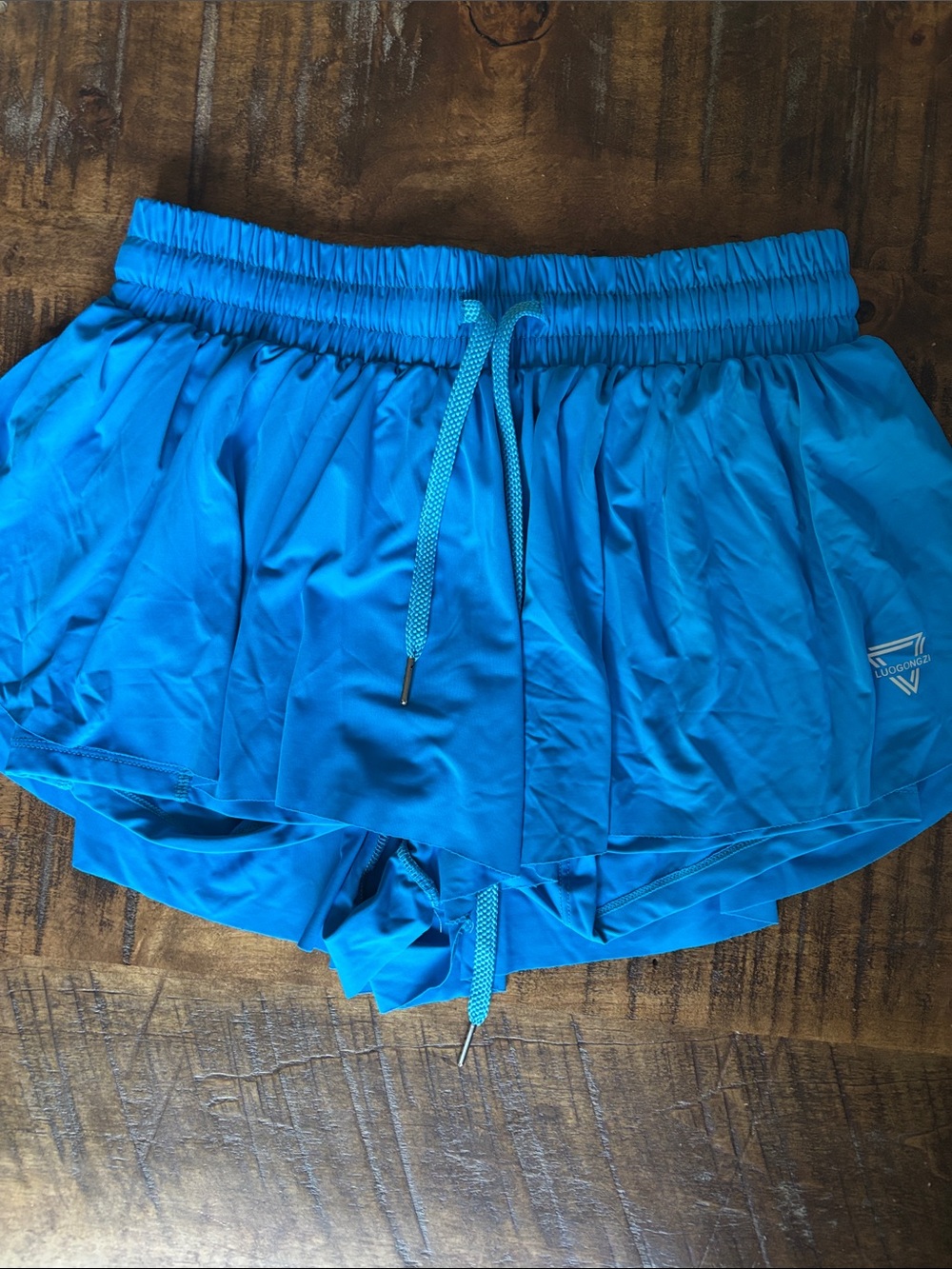 Blue Women's Athletic Skort Shorts with Drawstring